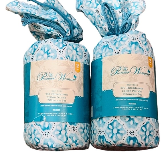 The Pioneer Woman Other - The Pioneer Woman Washy Trellis Cotton Pillow Cases King Size (4) NWT